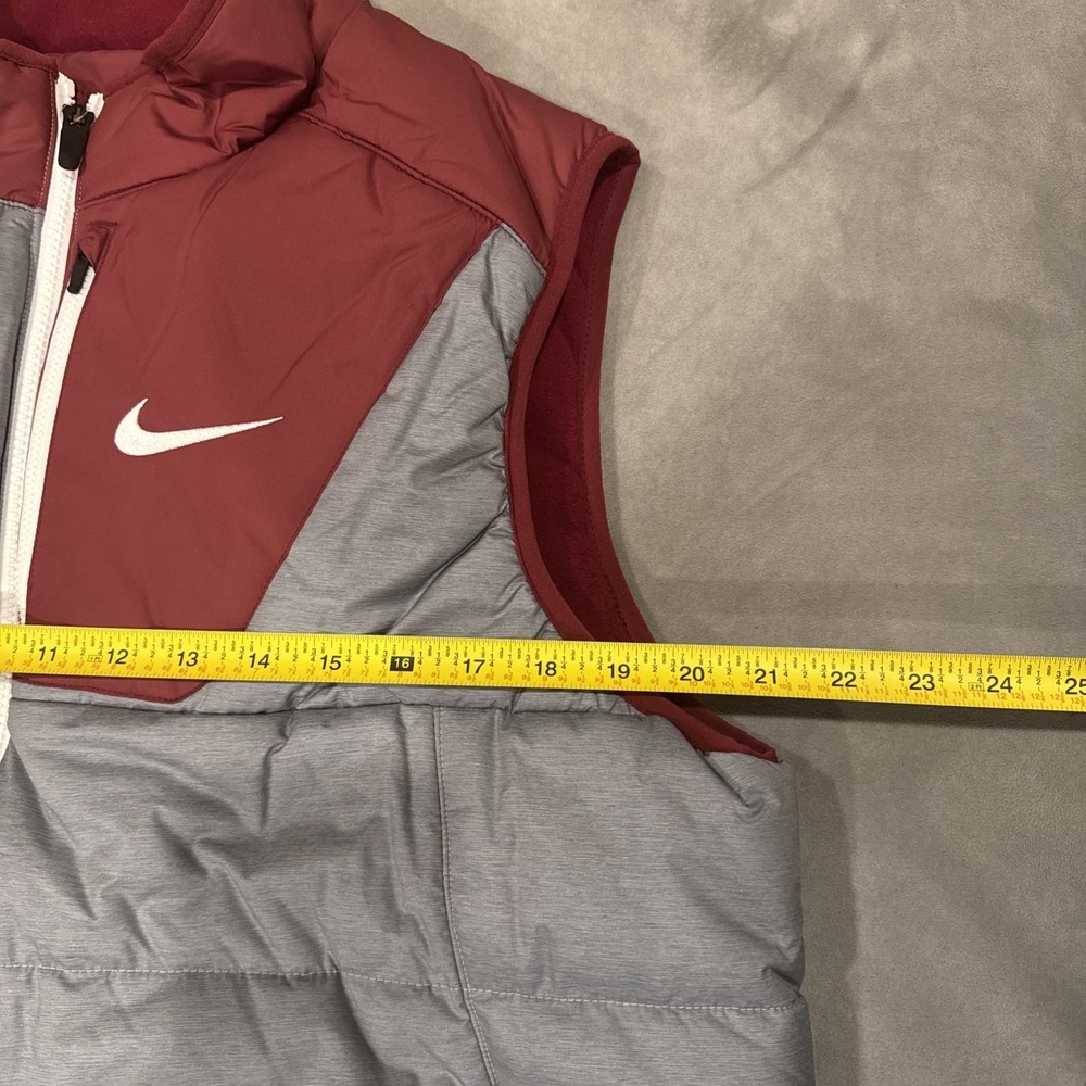 Nike FSU Florida State Seminoles NCAA Puffer Vest Gray Garnet Full Zip Men's L - Picture 5 of 9